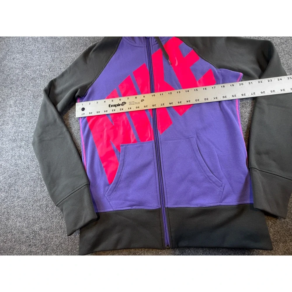Nike Therma-FIT Hoodie Womens Medium Purple Gray Pink Full Zip Thumbholes 0758